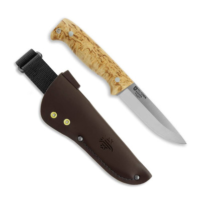 Ranger Puukko M07 14C28N, Full Tang, curly birch, leather...