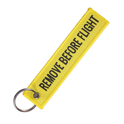 Embroidered keyring "Remove Before Flight"