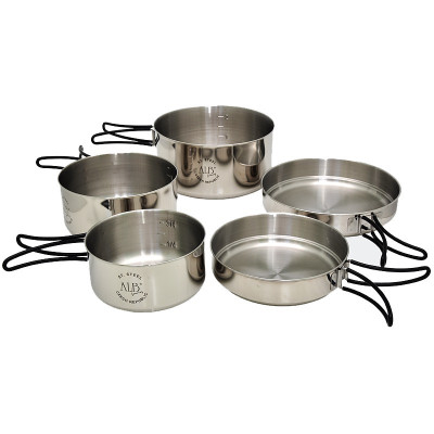 Stainless steel camping utensils five-piece
