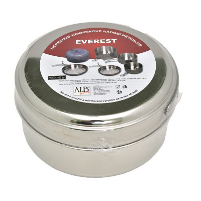 Edelstahl-Campingutensilien fünfteilig