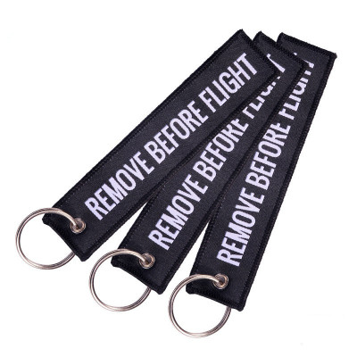 Embroidered keyring "Remove Before Flight"