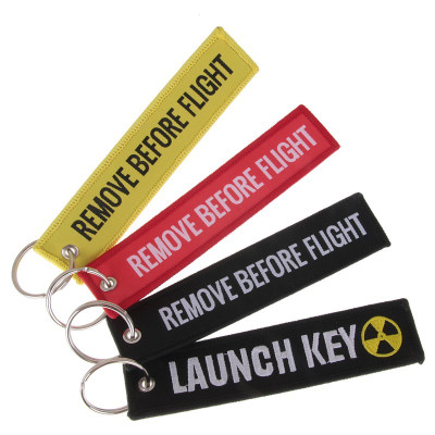 Embroidered keyring "Remove Before Flight"