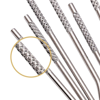 Set of metal toothpicks in case