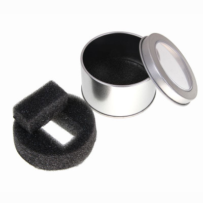 Plechová krabička s půuhledným víkem