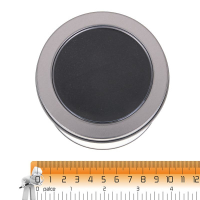 Tin box with transparent lid